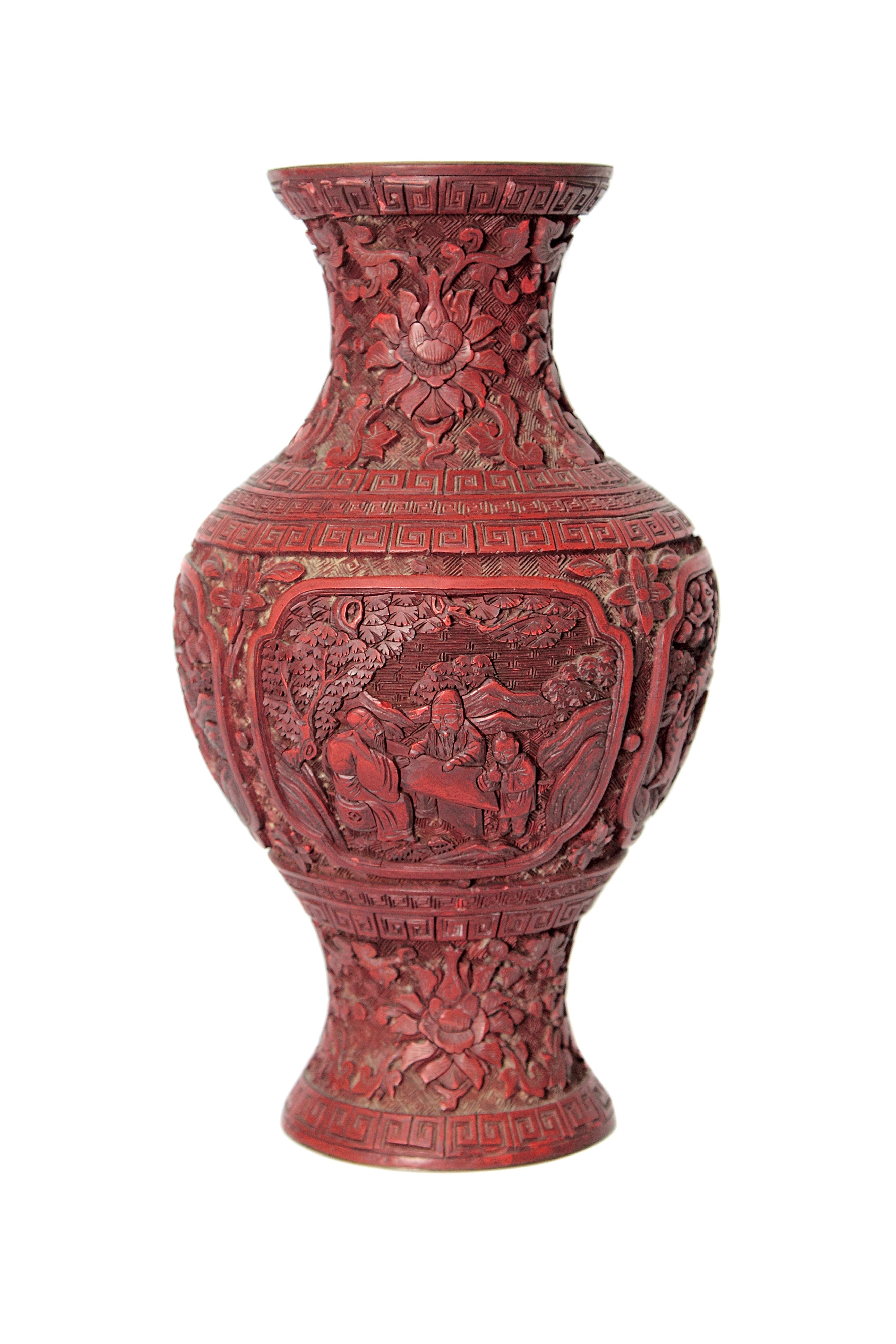 Discover Rare Antique Cinnabar Vases: Hand-Carved Chinese Lacquer Art