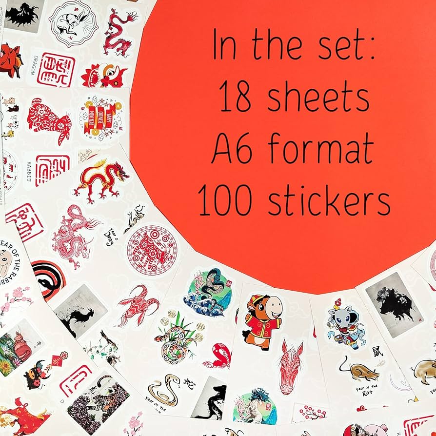 Chinese Zodiac Animal Stickers: Discover Your Zodiac Sign in Unique Designs