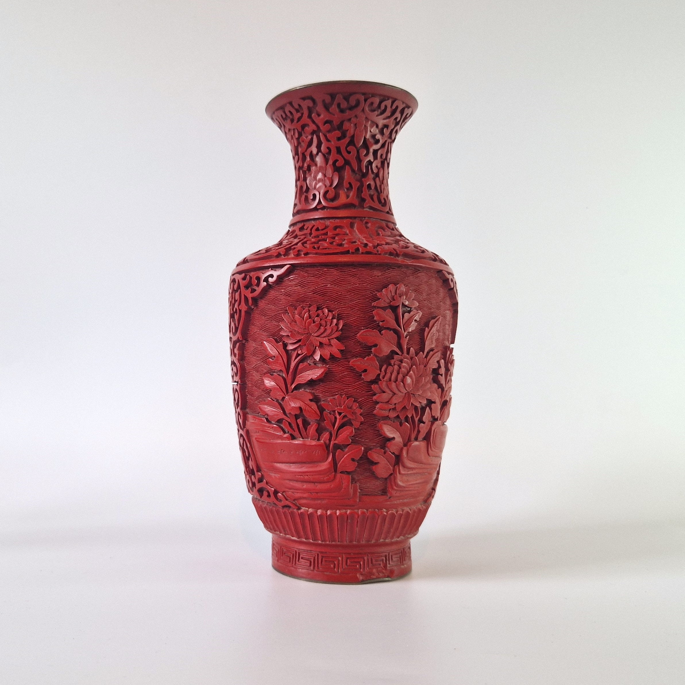 Shop Authentic Chinese Cinnabar Lacquer Vases - Unique Red Lacquer Art