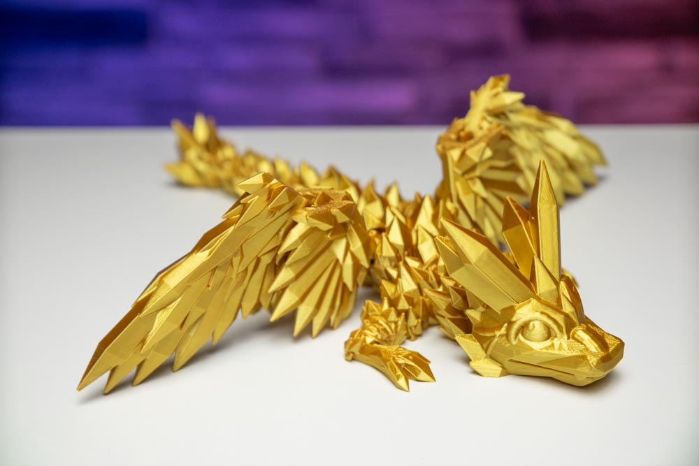 Unveil the Majestic Articulated Crystal Dragon with Wings STL File