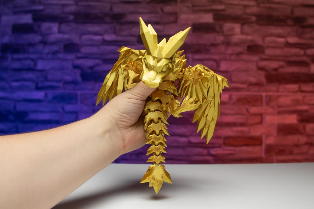 Unveil the Majestic Articulated Crystal Dragon with Wings STL File