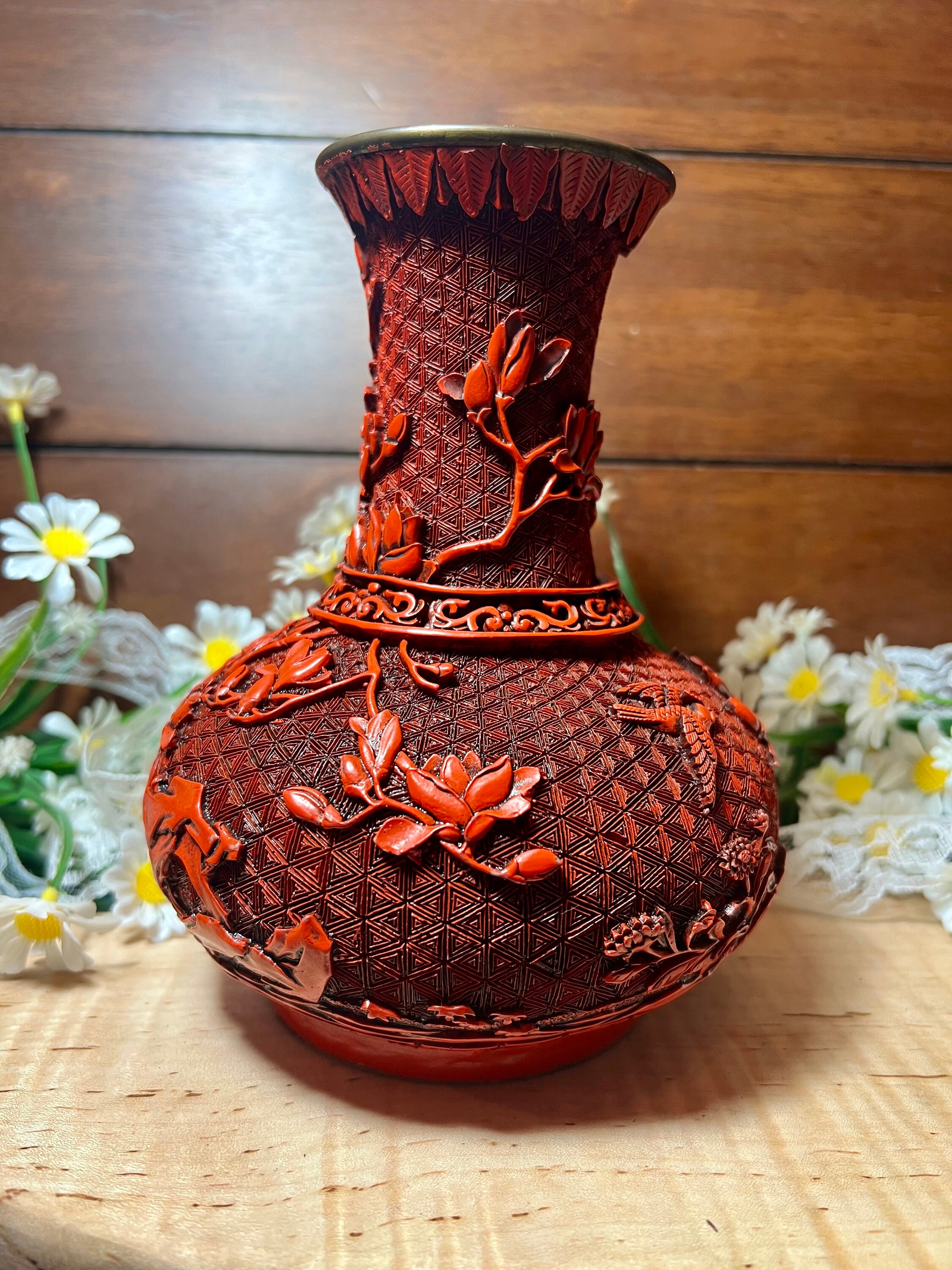 Explore Chinese Cinnabar Vases for Sale: Stunning Antique Lacquer Pieces