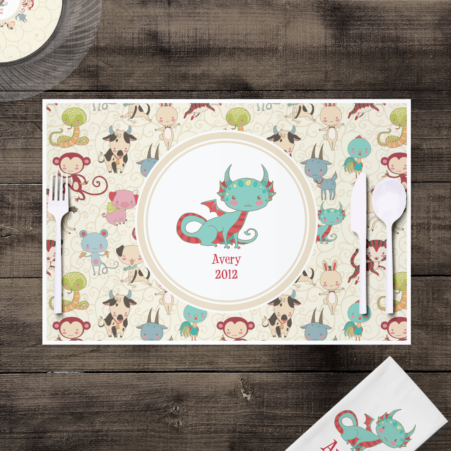 Personalized Chinese Zodiac Placemats for Astrology Enthusiasts