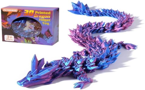 Unveil the Majestic Articulated Crystal Dragon with Wings STL File